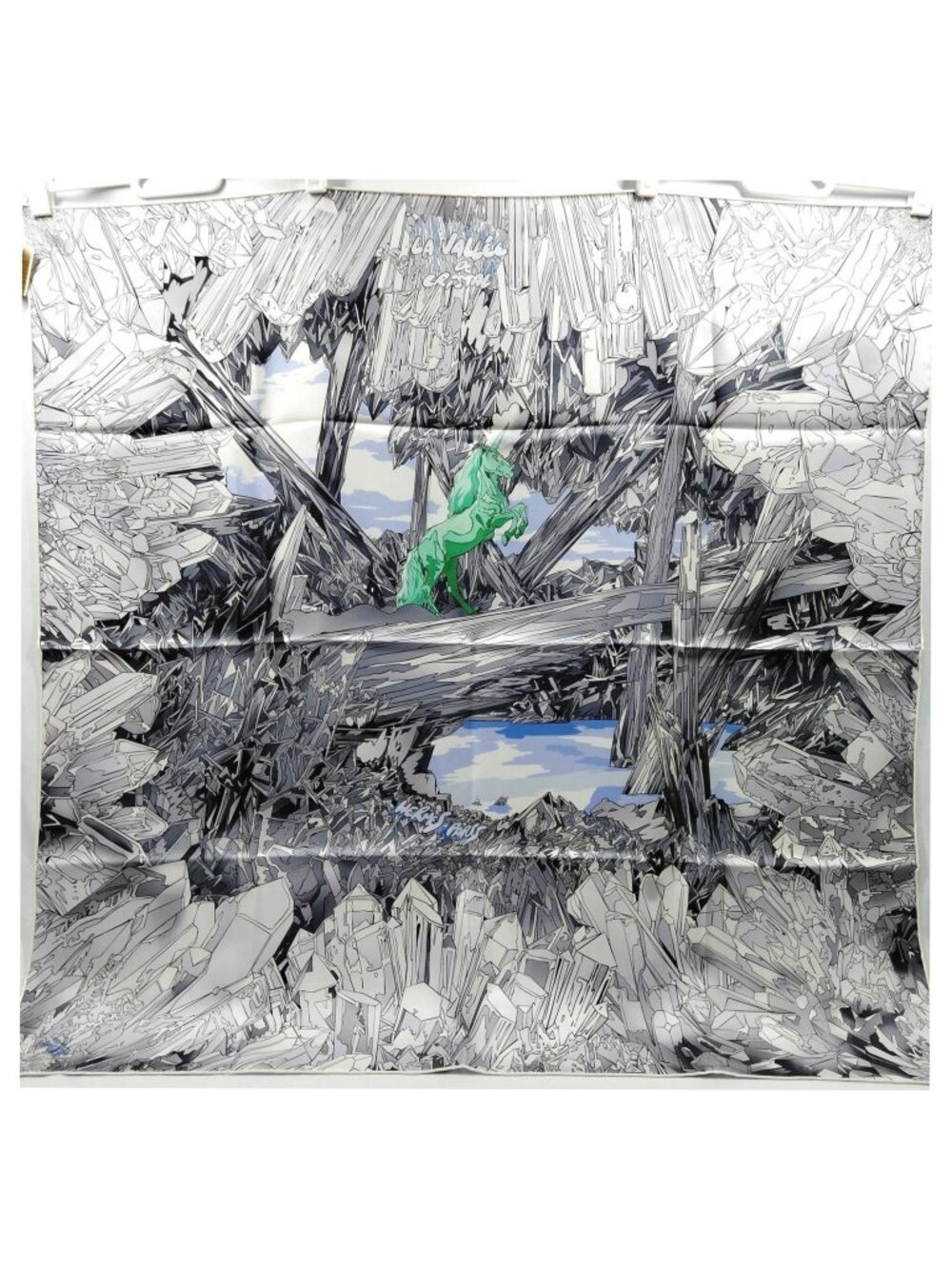 Authentic Hermès La Vallée de Cristal Carré 90 Silk Scarf - Picture 8 of 10
